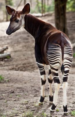 Okapi! Ein faszinierendes Säugetier mit Zebrenmuster und Giraffenähnlichkeit für die Liebhaber der ungewöhnlichen Tierwelt.